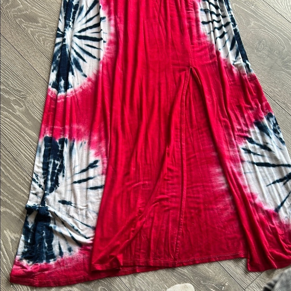 Red Tie-Dye Maxi Dress - Picture 2 of 9